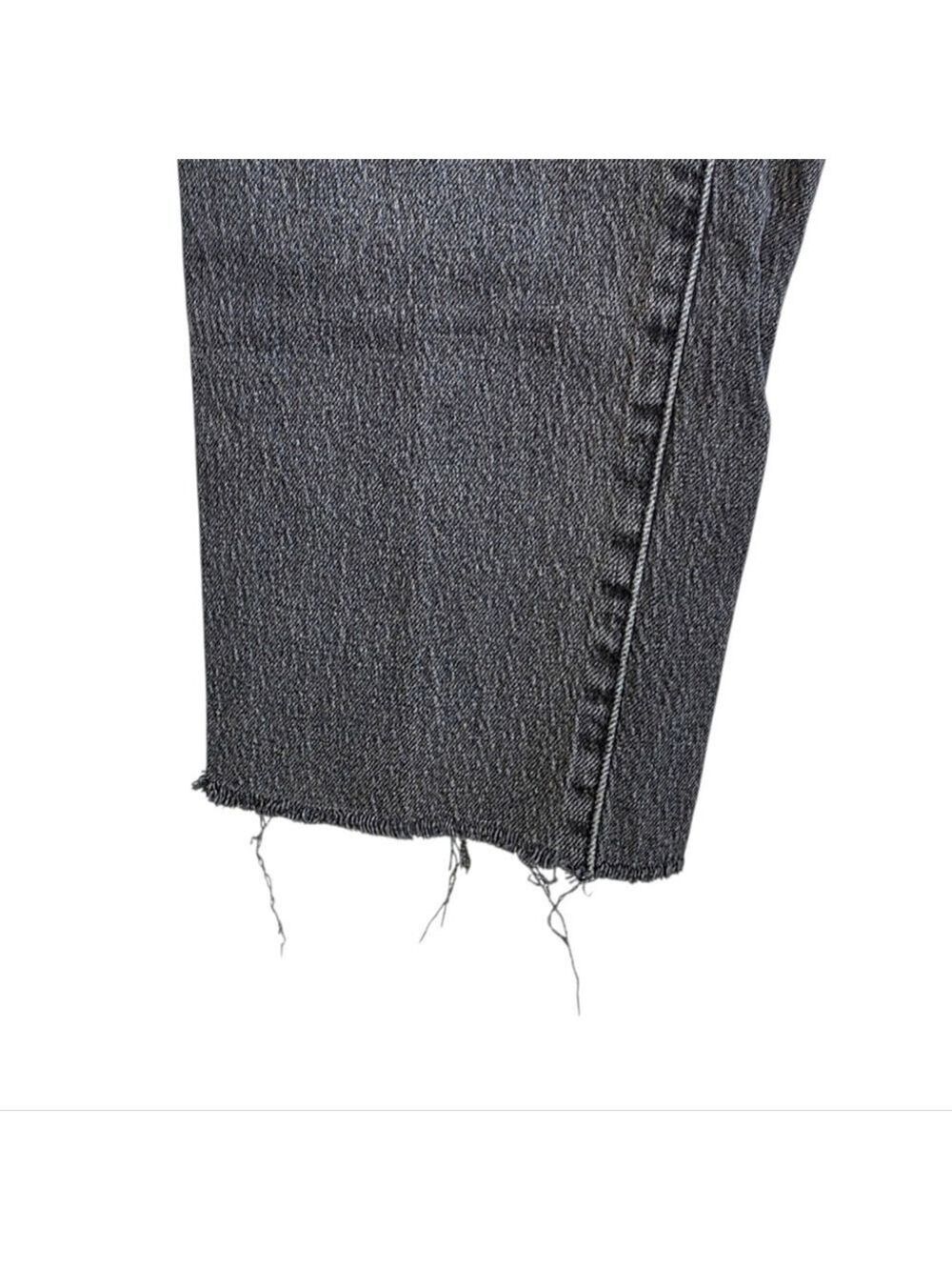 Madewell High Rise Black Distressed Straight Leg Jeans The Perfect Vintage Jean - Picture 4 of 13